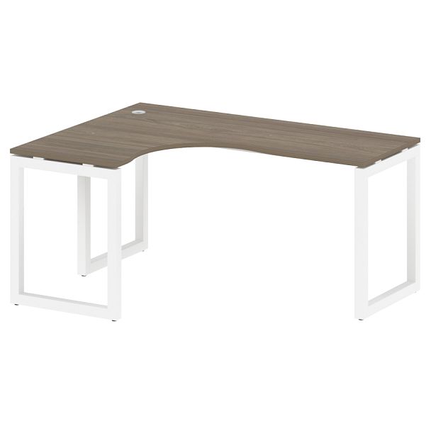 Metal System Quattro Стол криволинейный левый на О-образном м/к 50БО.СА-4 (L) Вяз/Белый металл 1600*1200*750 - Вид 1