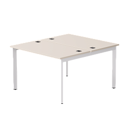 Бенч-система на 2 места Everprof EVO на металлокаркасе 1180х670(1370)x755 опоры 45гр Кашемир/Белый - Фото предпросмотра