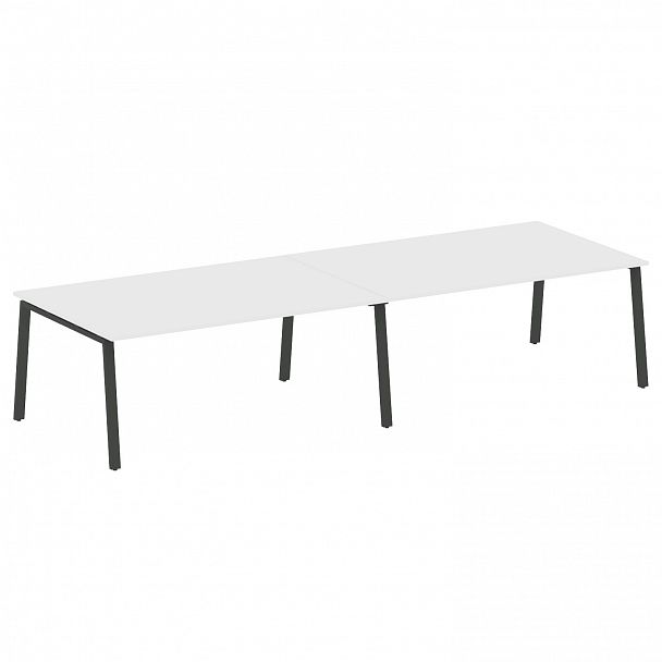 Стол для переговоров "Metal System" БА.ПРГ-2.5 белый/антрацит - Вид 1