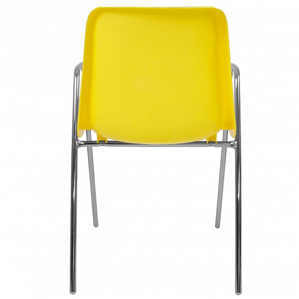Стул Vicenza (4 высокие ножки c подлокотниками), каркас Хром, желтый, стопируемый - Вид 4