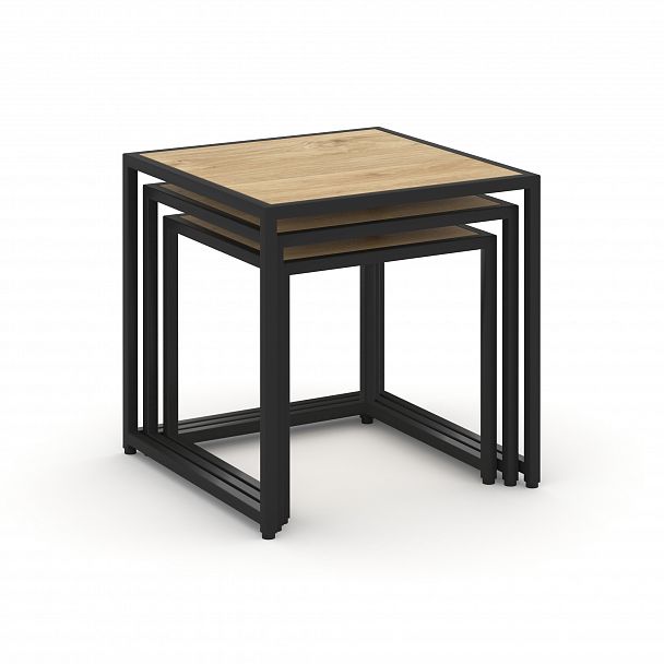 Стол журнальный "Loft" VR.L-SJK-50 Тиквуд Светлый/Черный - Вид 3