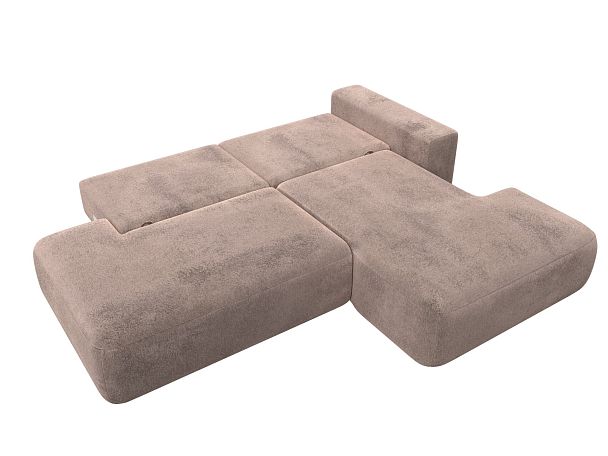 Диван угловой Лига-036 НПБ Модерн правый угол Велюр бежевый - Вид 9