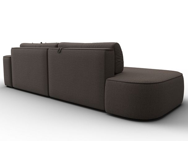 Диван угловой Лига-065 БП угол правый Рогожка коричневый - Вид 5