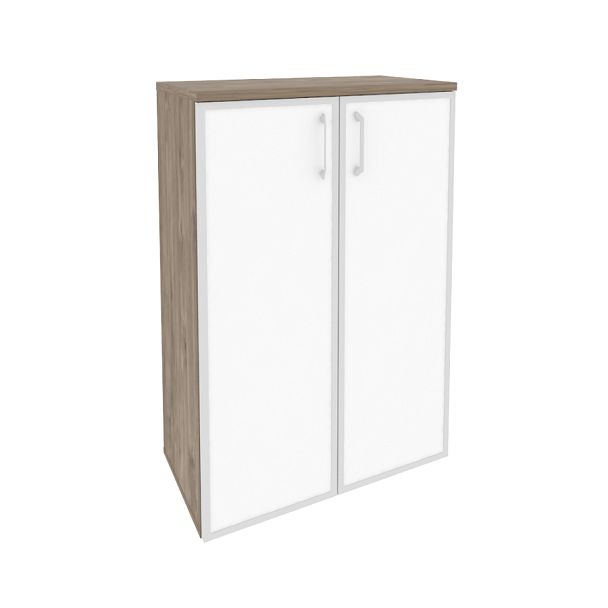 Onix Шкаф средний широкий O.ST-2.4 R white Тиквуд темный/Стекло 800*420*1207 - Вид 1