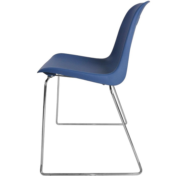 Стул Venezia (пруток) каркас хром, синий, РП+ИК, стопируемый - Вид 4