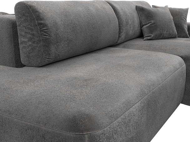 Диван угловой Лига-036 НПБ Модерн правый угол Велюр серый - Вид 4