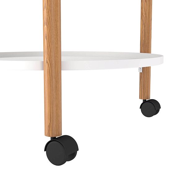 Сервировочный столик Sheffilton SHT-CT62 белый муар/светлый орех - Вид 4