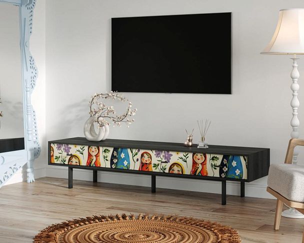 Комод с четырьмя ящиками под TV Emerson Матрешки арт EM06/Art04 - Вид 3