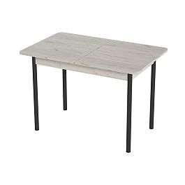 Стол Лион 2 ЛДСП (Подстолье прямое черное) НЕ ВЫБИРАТЬ Дуб крафт белый - Фото предпросмотра