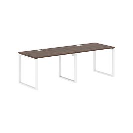Стол 2-х местный EQWST 2380 Дуб Денвер тёмный/Белый 2326х800х750 EDIS - Фото предпросмотра