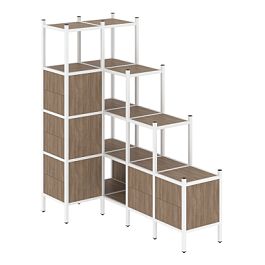 Loft Угловой внутренний стеллаж наборный VR.L-42 Дуб аризона/Белый металл 862*1694*1869 - Фото предпросмотра