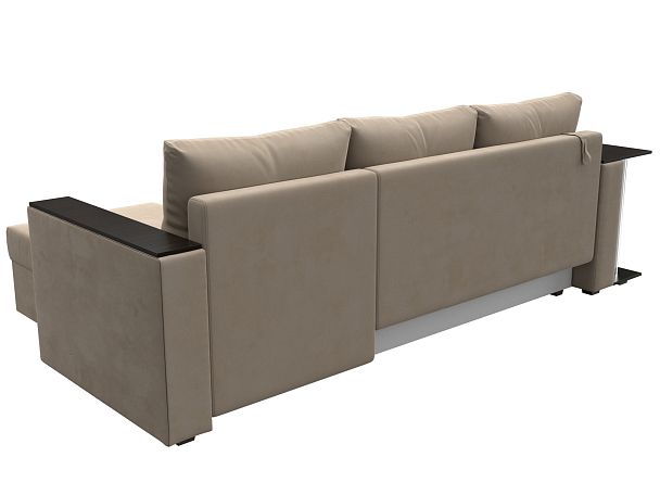 Угловой диван Атланта Лайт правый (полностью велюр бежевый) - Вид 5