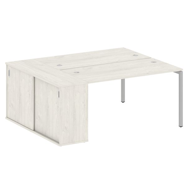 Metal System Quattro Р. ст. с шкафом-купе на П-образном м/к 40БП.РС-СШК-1.3 Т Дуб наварра/Серый металл 1810*1475*750 - Вид 1