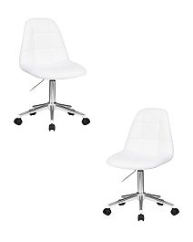 Набор 2 шт Офисное кресло для персонала DOBRIN MONTY (белый) - Фото предпросмотра