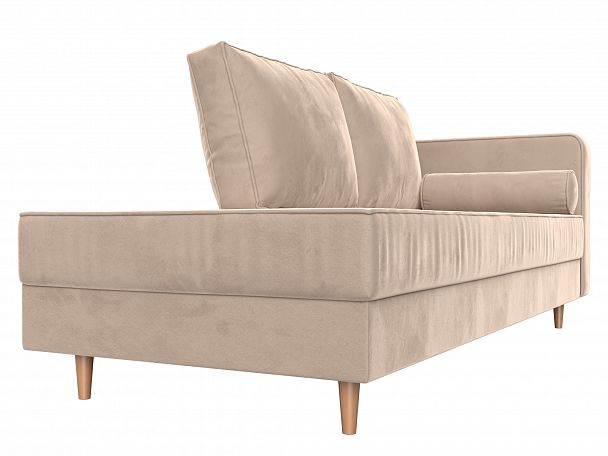 Кушетка Прайм правый (полностью велюр бежевый) - Вид 3