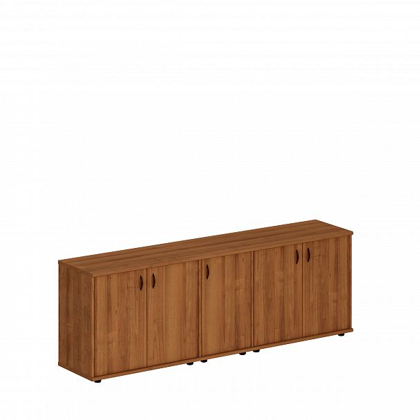 Шкаф комбинированный низкий (закрытый + закрытый узкий + закрытый) "Престиж" Исп.10 темный орех - Вид 1