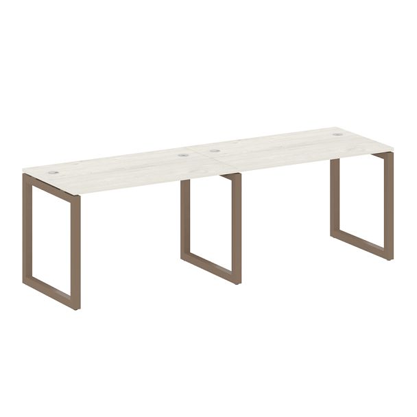 Metal System Quattro Р. ст. на 2 раб. места на О-образном м/к 50БО.СМ-2.2 Дуб наварра/Мокко металл 2400*720*750 - Вид 1