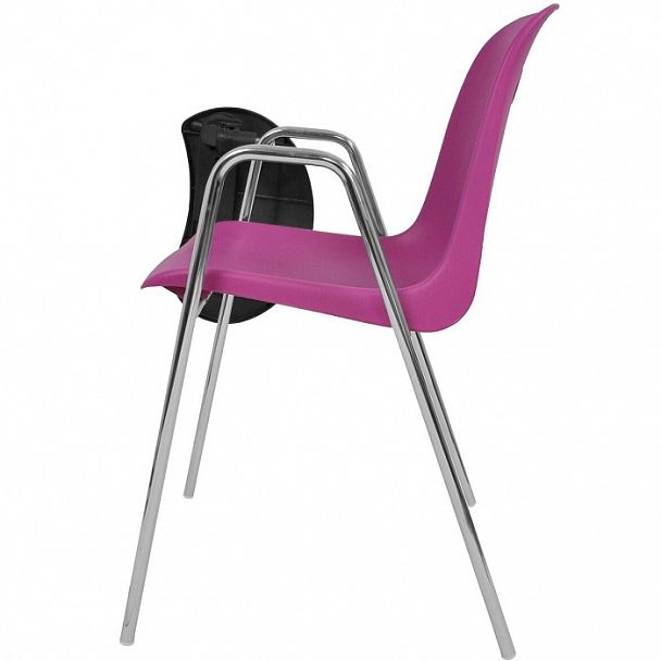 Стул Venezia (4 высокие ножки с подлокотниками + столик TLT) хром, фиолетовый - Вид 2