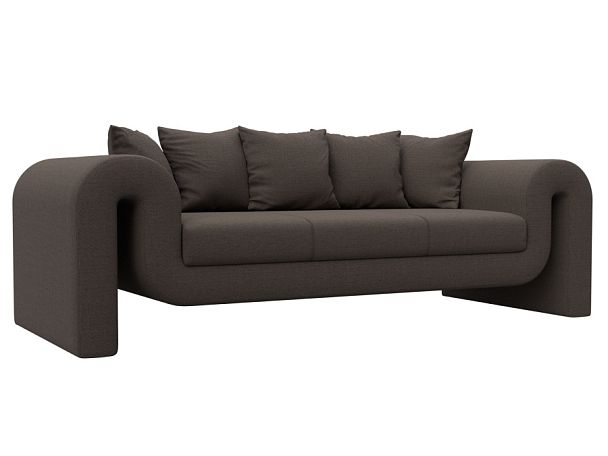 Диван прямой Волна Рогожка коричневый - Вид 1