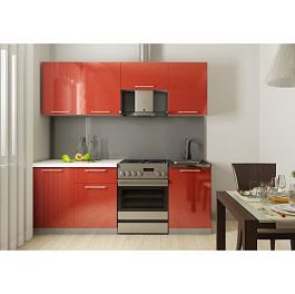 Кухня Олива 2,1м В Гранат металик - Фото предпросмотра