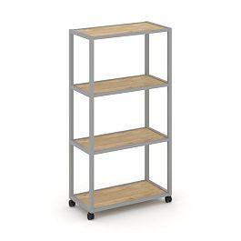Shelf Mobile Стеллаж 4 уровня 1 секция VR.LT-STK-401.06 Тиквуд Светлый/Металл Серый 600*400*1523 - Фото предпросмотра