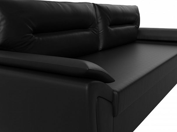 Прямой диван Нэстор Лайт (полностью экокожа черная) - Вид 4