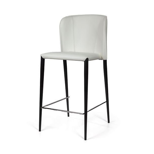 Стул полубарный Albert, кожа белый - Вид 1