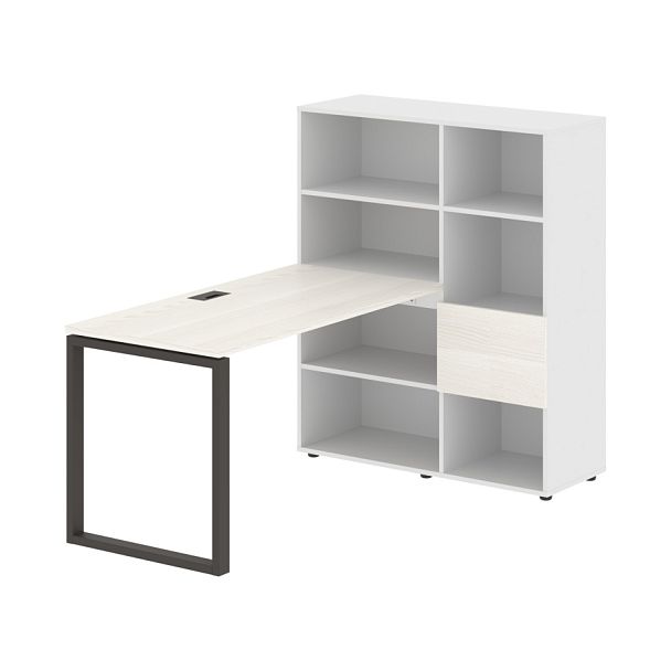 Стол-стеллаж EQRST 1113 Ясень Траун/Мокко/Белый 1790х1120х1355 EDIS - Вид 1