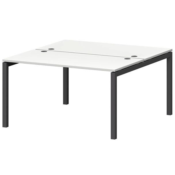 Бенч двойной на металлокаркасе СМС2-П-14К.149.Пр50 Белый/Антрацит 1400x1496x750 Смарт - Вид 1