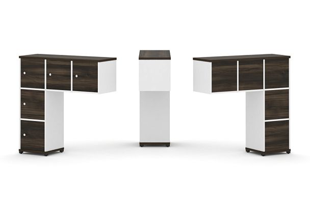 Concept Надставка низкая CN.ONN-007 Дуб Мали/Белый Бриллиант/Металл Черный 1099*365*1130 - Вид 1