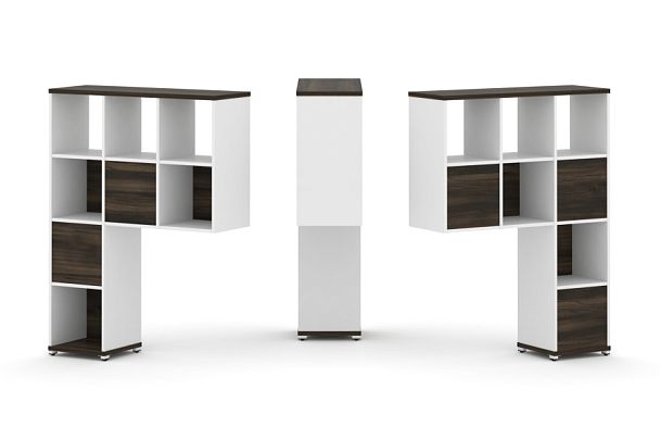 Concept Надставка высокая CN.DNV-003 Дуб Мали/Белый Бриллиант/Металл Белый 1099*350*1486 - Вид 1