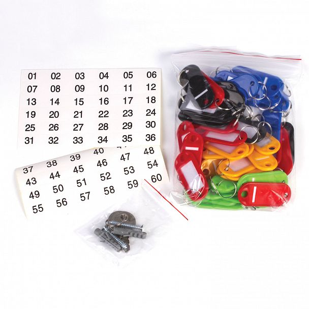 Шкафчик (Ключница) на 48 ключей BRAUBERG, 250х180х80 мм, с замком, + 48 брелоков, серый, 290338 - Вид 6