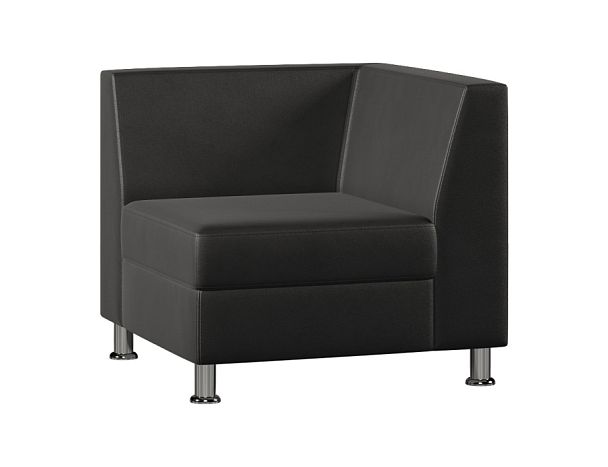 Модуль Everprof Monro с подлокотником одноместный левый Экокожа Черный - Вид 1