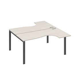 Рабочая станция UNO (2х160) со столами эргономичными A4 А4 Б1 182 БП дуб / металлокаркас антрацит - Фото предпросмотра