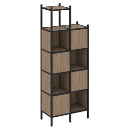 Loft Прямой стеллаж наборный VR.L-20 Дуб аризона/Чёрный металл 862*446*2280 - Фото предпросмотра