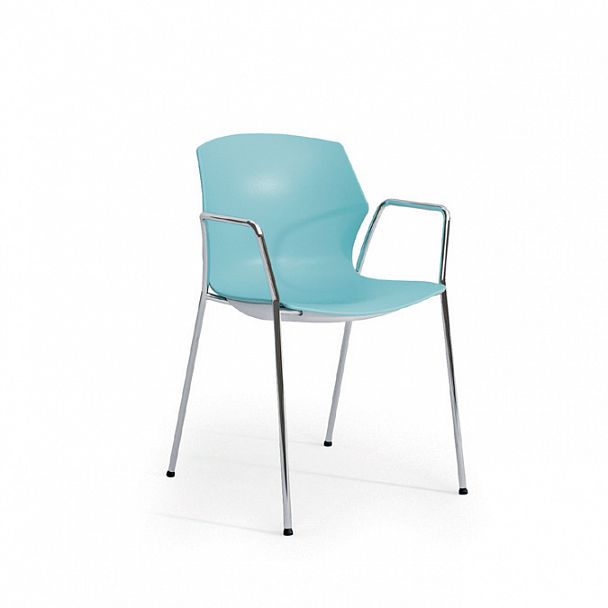 Стул No-Frill 223/B cyan, стопируемый - Вид 1