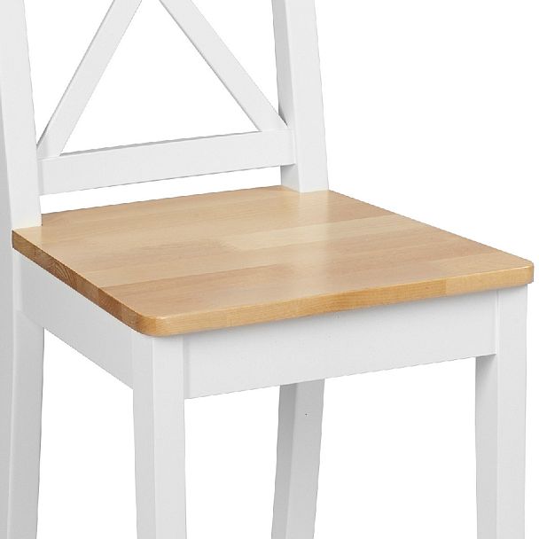 Комплект деревянных стульев с жестким сиденьем Бергольф Белый/Натуральный, 2 шт. - Вид 11