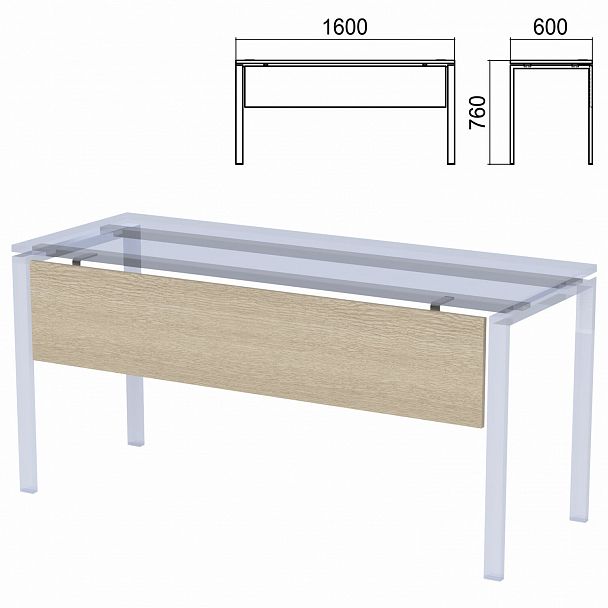 Царга к столам на металлокаркасе "Арго", шириной 1600 мм, ясень шимо - Вид 2