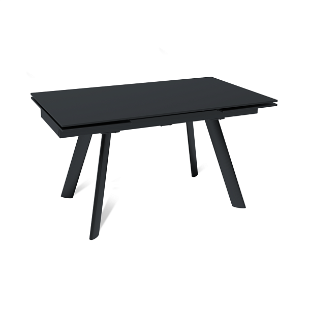Стол раскладной Stone (140+40+40), керамика матовая черная - Вид 1