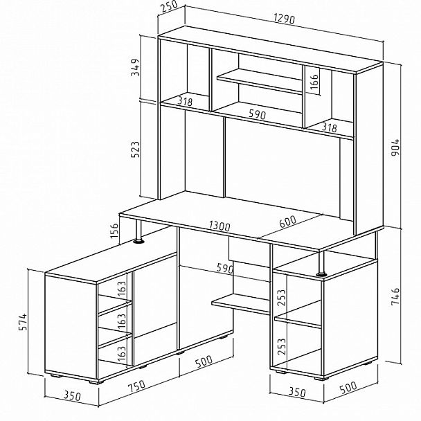 Стол письменный Амбер-21 - Вид 2