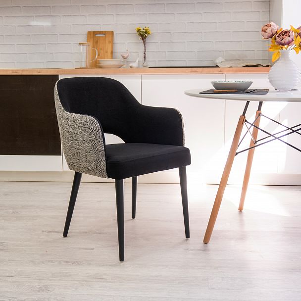 Стул Роза, велюр черный, гобелен - Вид 7