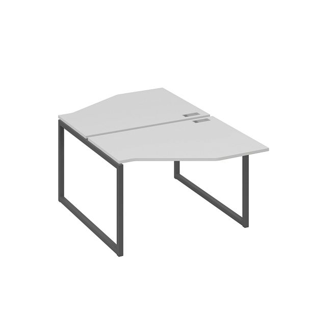 Станция каркас QUATTRO столы (2х120) эргономичные Техно A4 А4 Б4 186 БП серый / металлокаркас антрацит - Вид 1