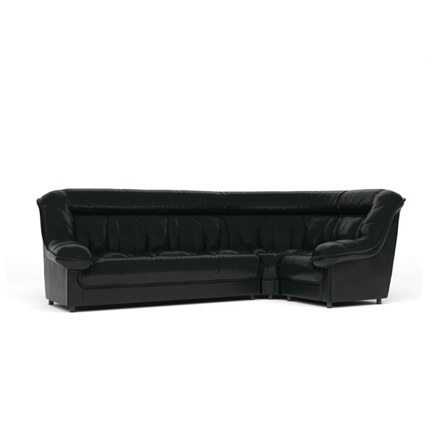 Диван угловой 3У1 Эдельвейс Ed/3y1/cn1114 черный - Вид 1