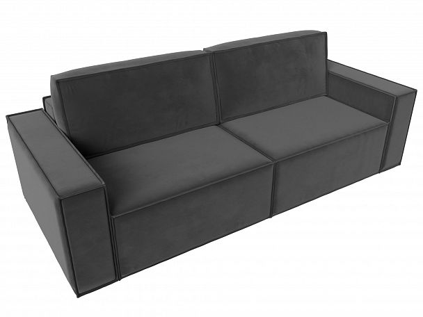Диван прямой Куба (полностью велюр серый) - Вид 5