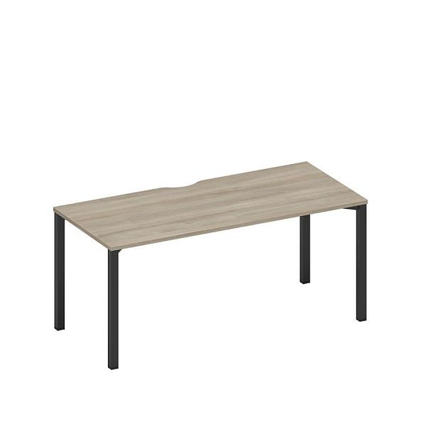 Стол письменный на металлокаркасе, столешница с вырезом Space+ А1 ЧР 026.2 ВЛ вяз либерти/ черный гладкий - Вид 1