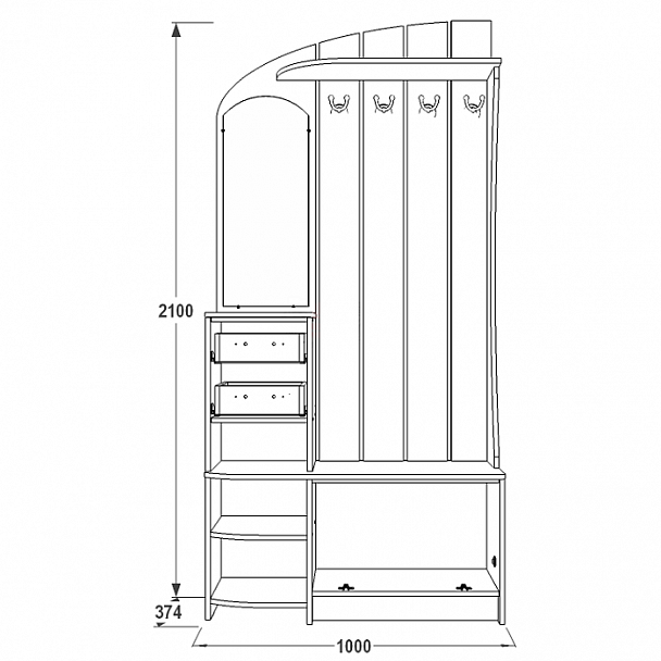 Прихожая "Саша 14" - Вид 2