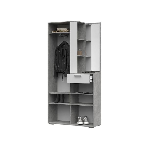 Денвер прихожая (1000х1950х354) ателье светлое/белый - Вид 2