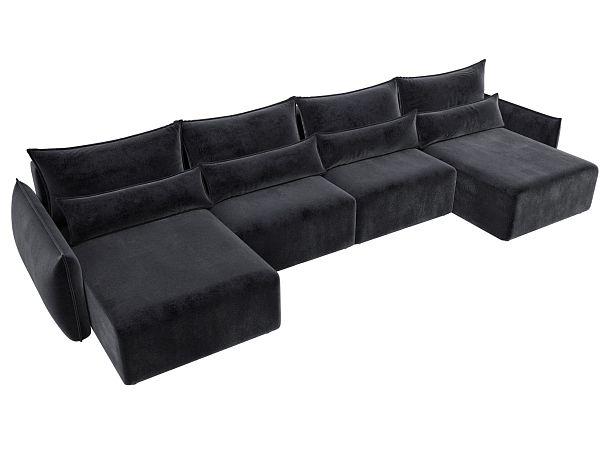 Диван П-образный Лига-051 НПБ Лонг Велюр серый - Вид 6