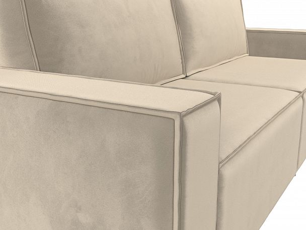 Диван прямой Куба (полностью микровельвет бежевый) - Вид 4