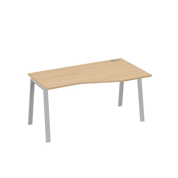 Стол эргономичный правый "Техно" на металлокаркасе TRE A4 А4 Б3 066 БП натуральный дуб / металлокаркас серый - Вид 1